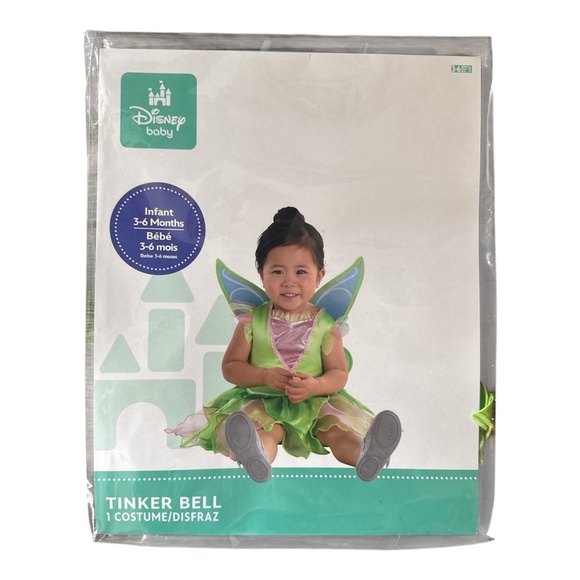 Disney Tinker Bell Infant Halloween Costume Dress 3-6 Months NEW - Picture 3 of 4